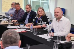 Treasurer, James Simmonds, Deborah Labbate, President and Terry Ellis, Vice President hosting the 2024 AGM.