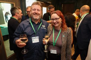 Laurence Childs and Claire Clements, both from Positive Pants